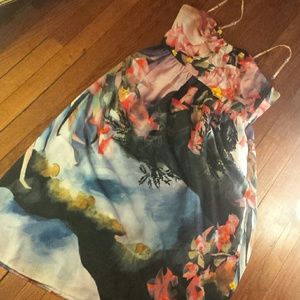 Anthropologie midi dress customized with flowers